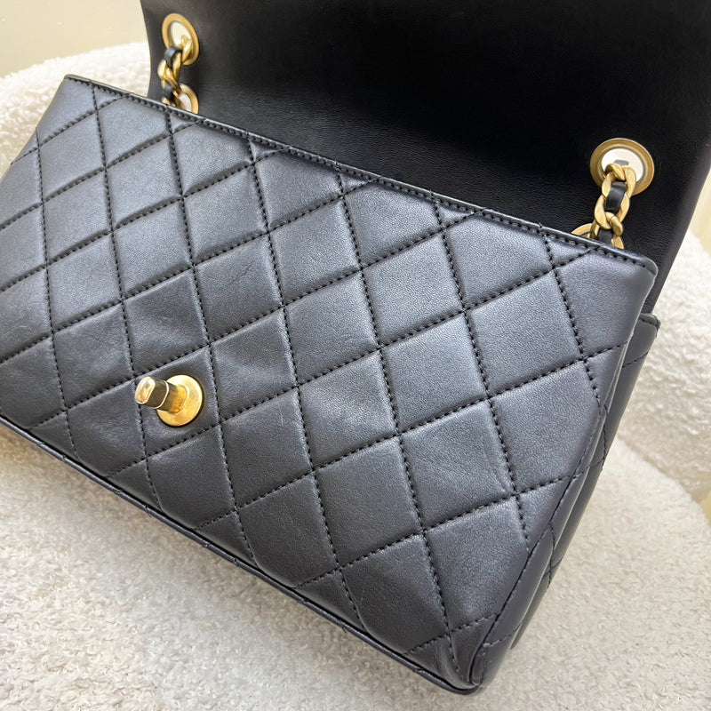 Chanel 23P Seasonal Flap Bag in Black Lambskin and AGHW