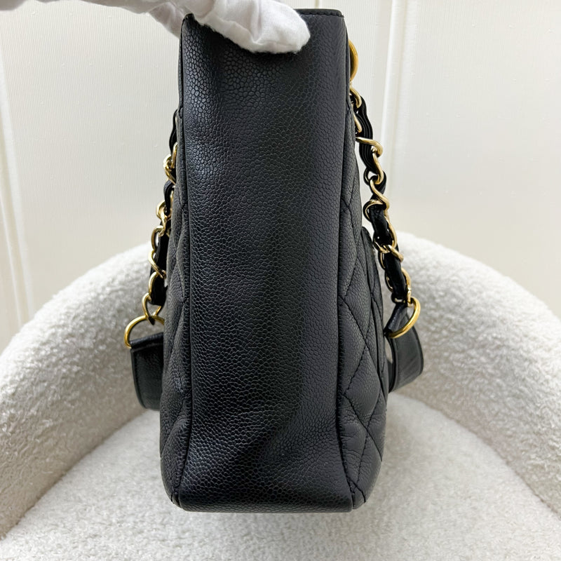 Chanel Petite Shopping Tote PST in Black Caviar and GHW