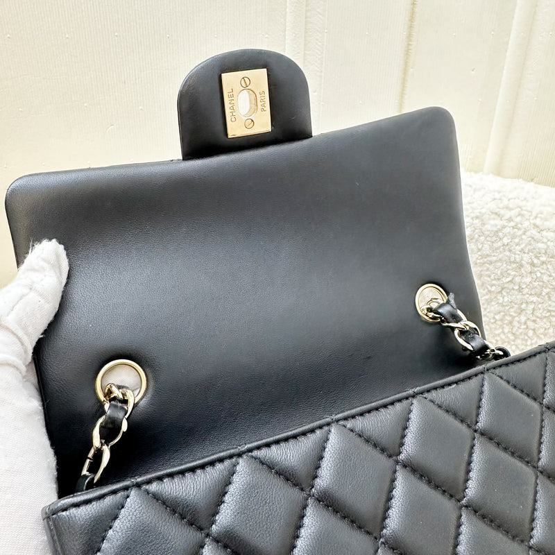 Chanel Classic Mini Rectangle in Black Lambskin and LGHW