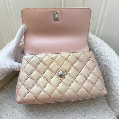 Chanel Small 24cm Coco Handle in 21K Iridescent Pink Caviar and Rainbow HW