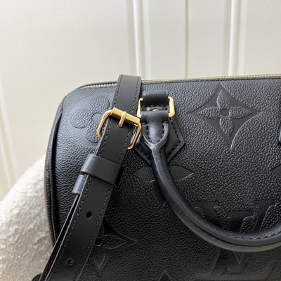 LV Speedy Bandouliere 25 in Black Giant Monogram Empreinte Leather and GHW