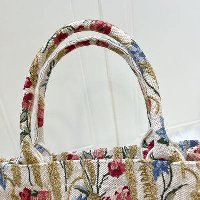 Dior Medium Book Tote in Hibiscus Floral Canvas