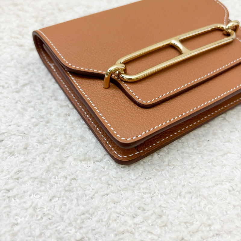 Hermes Roulis Slim in Gold Evercolor Leather and LGHW