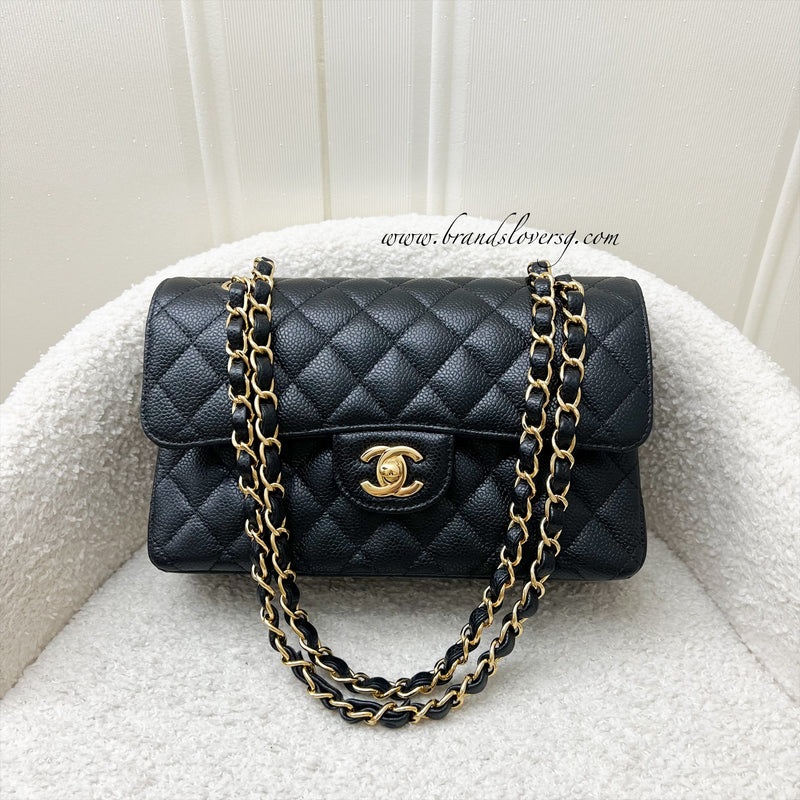 Chanel Small Classic Flap CF in Black Caviar and GHW