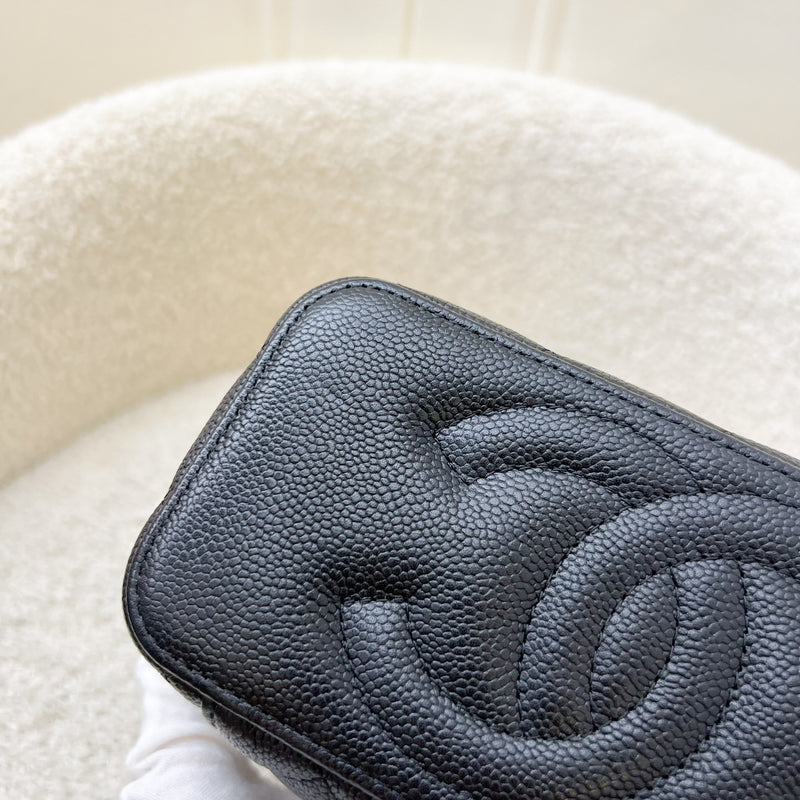 Chanel 23P Heart Adjustable Chain Vanity in Black Caviar and AGHW