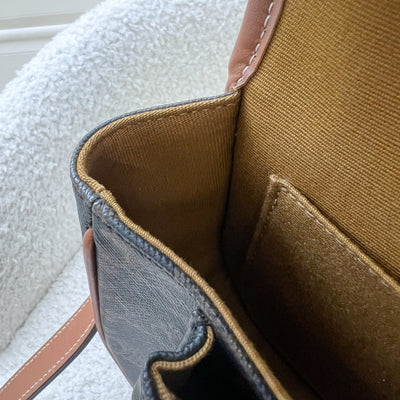 Celine Medium Folco Bag in Triomphe Canvas, Tan Calfskin and GHW