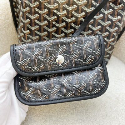 Goyard Mini Anjou Tote Bag in Black Goyardine Canvas and Leather