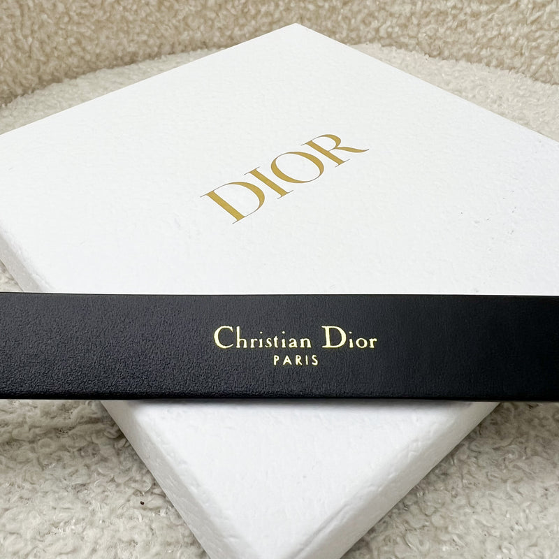 Dior CD Saddle Belt in Black Calfskin, 20 MM and AGHW in Sz 85