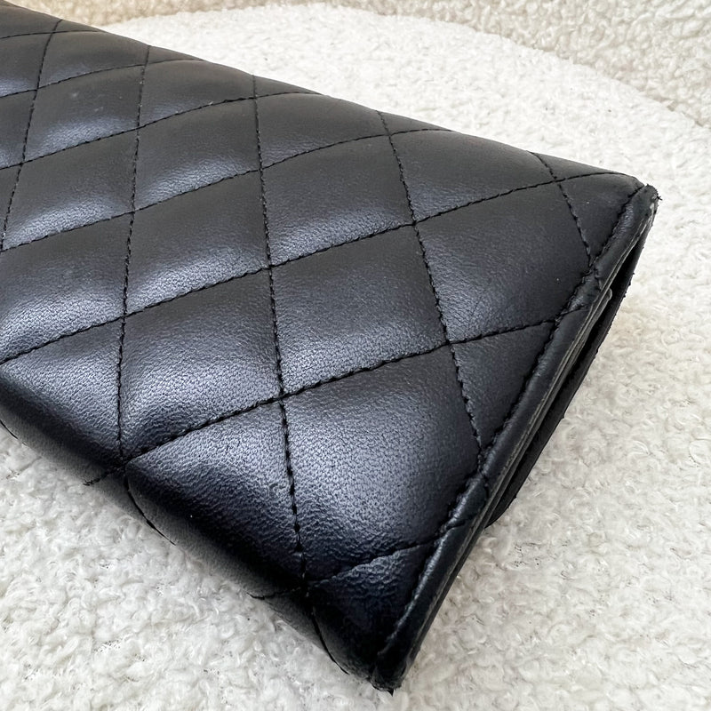 Chanel Classic Long Wallet in Black Lambskin and SHW