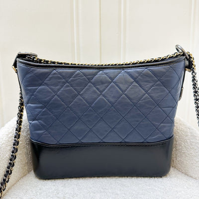 Chanel Medium (New Large) Gabrielle in Navy Distressed Leather and 3-Tone HW