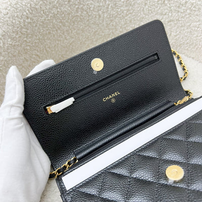 Chanel Classic Wallet on Chain WOC in Black Caviar and GHW