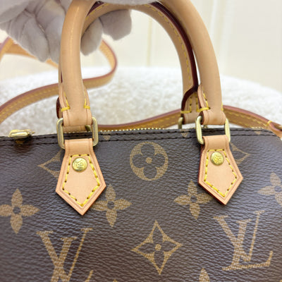 LV Nano Speedy in Monogram Canvas GHW (Non-detachable Strap Version)