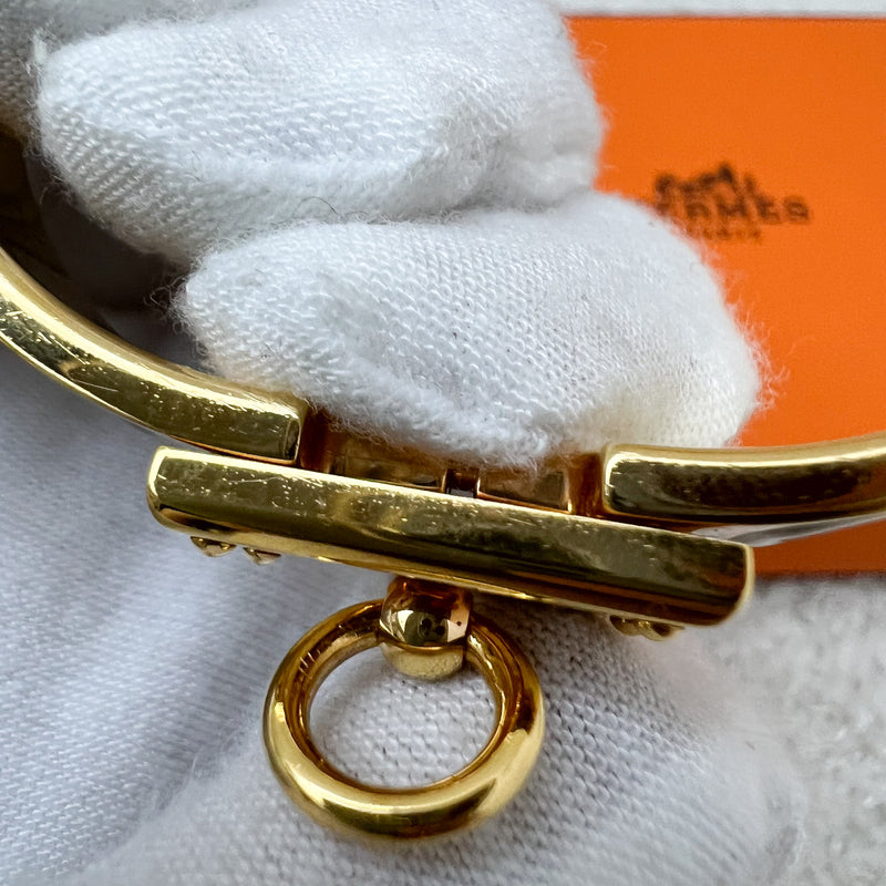 Hermes Clic Anneau Bracelet in Marron Glace Enamel Sz PM