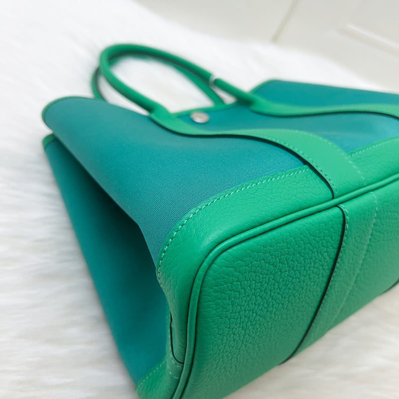 Hermes Garden Party 30 in Vert Veronese Canvas, Menthe Leather and PHW