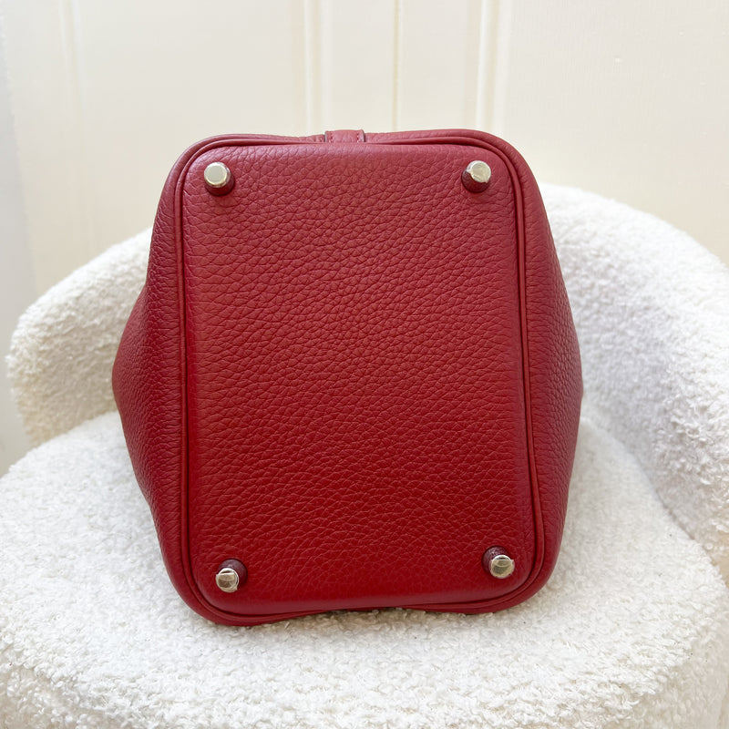 Hermes Picotin Lock 18 in Rouge Garance Clemence Leather PHW