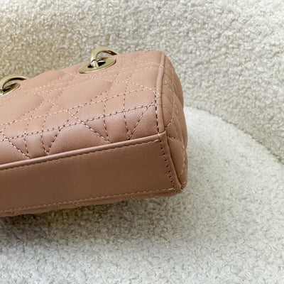 Dior Micro Lady D-Joy Bag in Nude Pink Cannage Lambskin and LGHW