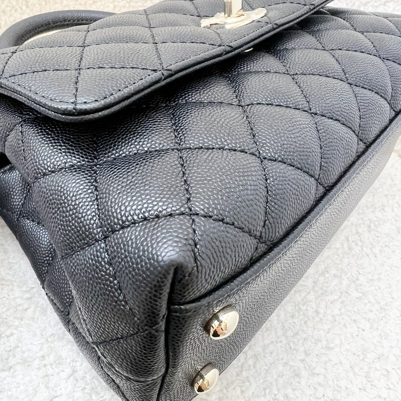 Chanel Small 24cm Coco Handle Flap in Black Caviar and LGHW