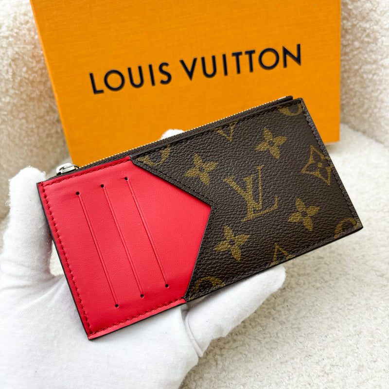 LV Card Holder / Zippy Coin Purse in Monogram and Red Canvas and SHW