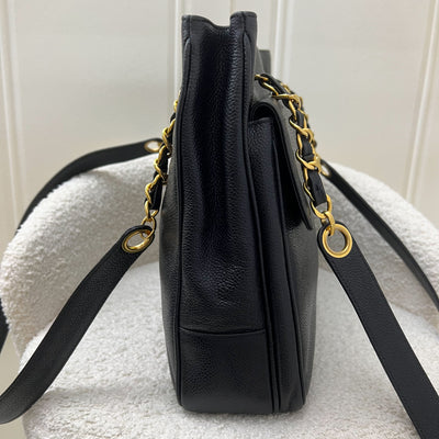 Chanel Vintage Shoulder Bag in Black Caviar and 24K GHW