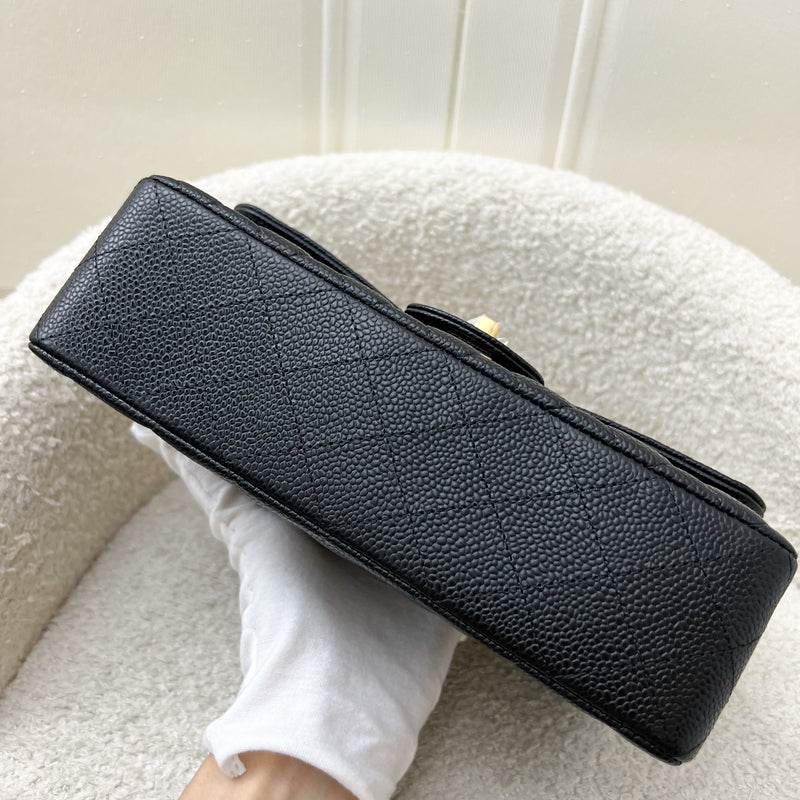 Chanel Small Classic Flap CF in Black Caviar and GHW (Model: A01113)