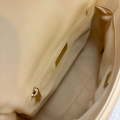 Chanel 19 Small Flap in 22C Beige Lambskin and 3-Tone Hardware