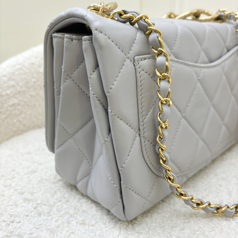 Chanel 22A Seasonal Flap in Grey Lambskin and GHW