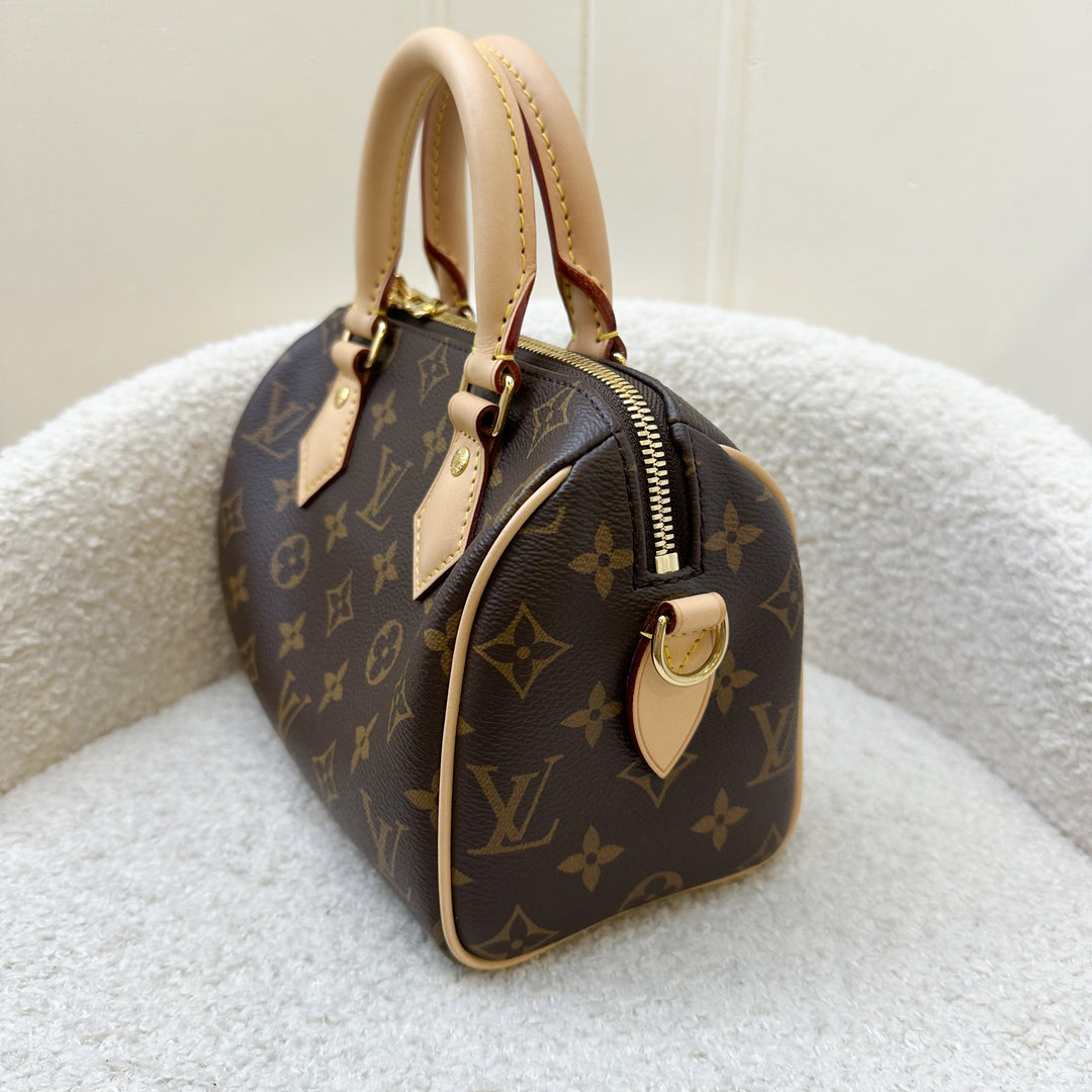 LV Speedy Bandouliere 20 in Monogram Canvas and Black Patterned Strap Brands Lover