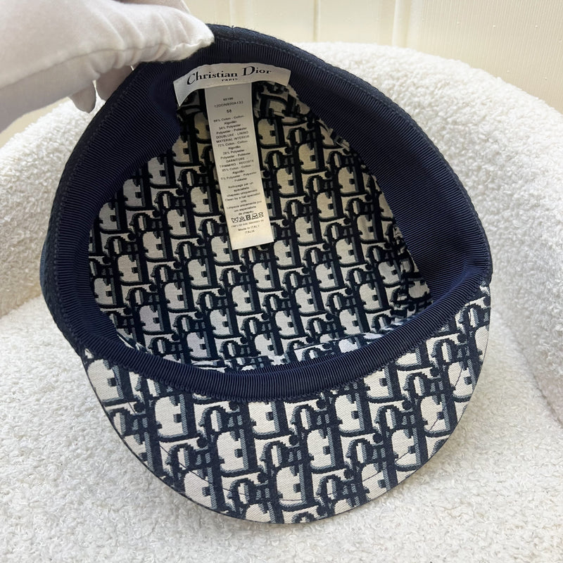 Dior Pageboy Cap in Navy Sz 58