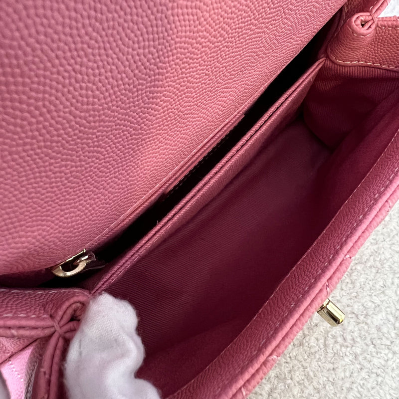 Chanel Small (24cm) Coco Handle in 20A Pink Caviar and LGHW