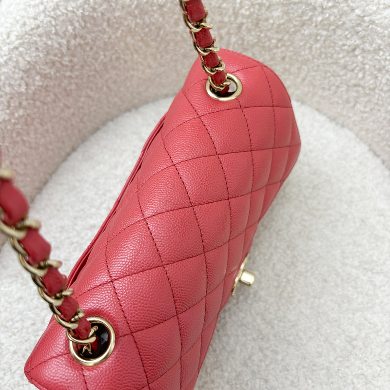 Chanel Classic Mini Rectangle Flap in 17C Dark Pink Caviar LGHW