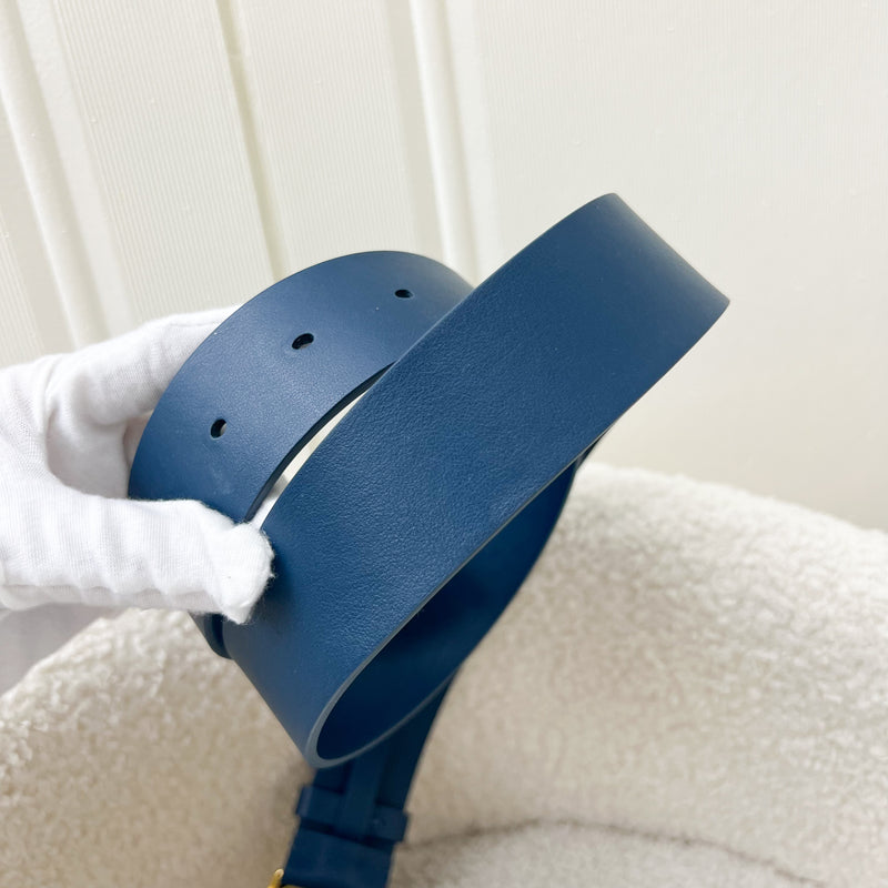 Dior CD Belt in Blue Leather and GHW