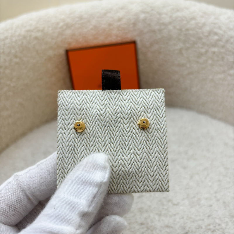 Hermes Mini Pop H Earrings in Blanc Enamel RGHW