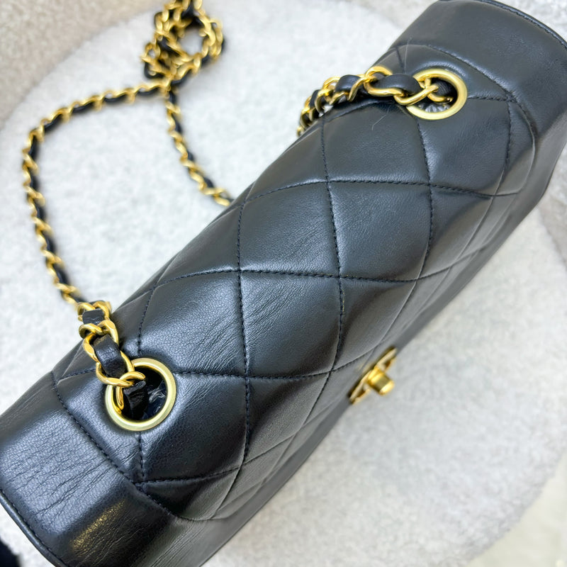 Chanel Small Vintage Diana Flap in Black Lambskin and 24K GHW