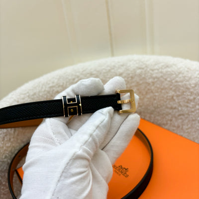 Hermes Pop H Belt in Black Epsom Leather and RGHW Sz 75