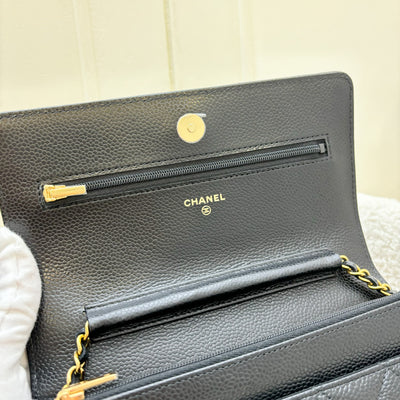 Chanel Classic Wallet on Chain WOC in Black Caviar and GHW