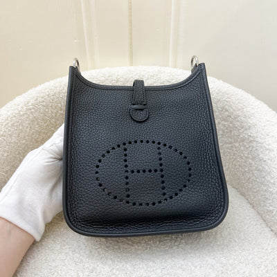 Hermes Mini Evelyne TPM in Noir Black Clemence Leather and PHW