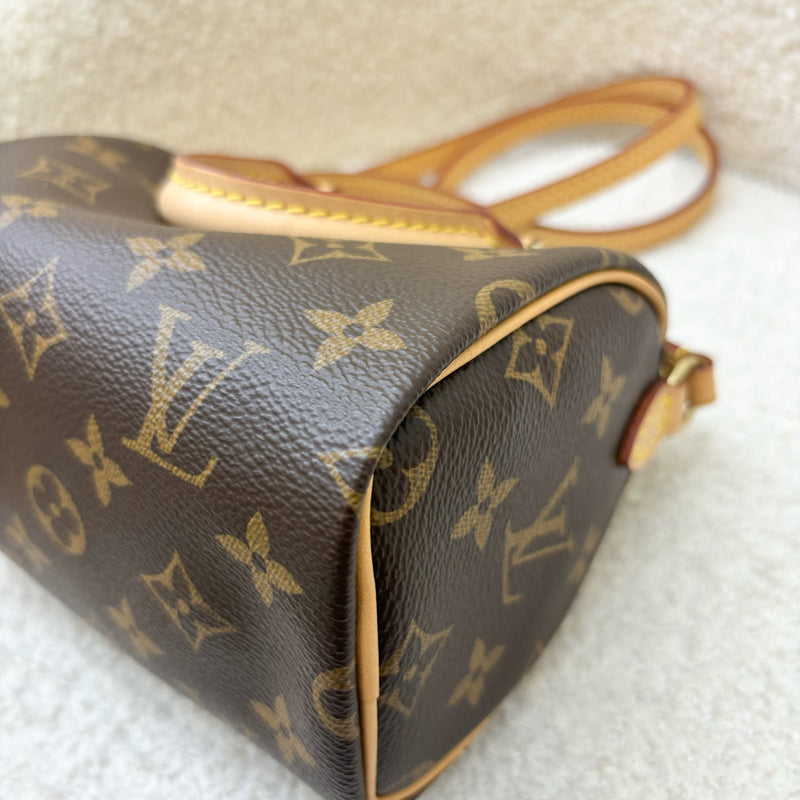 LV Nano Speedy in Monogram Canvas GHW (Non-detachable Strap Version)