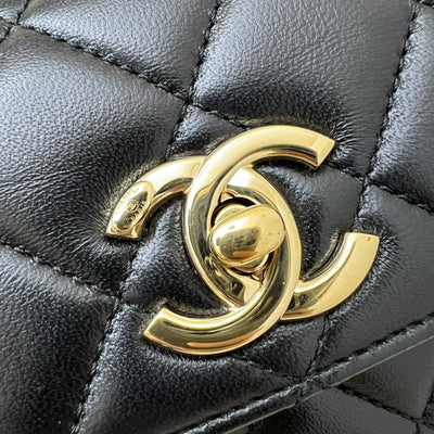 (July 2024 Receipt) Chanel Top Handle Mini Trendy CC Flap in Black Lambskin and LGHW