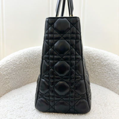 Dior Medium Lady Dior in Black Lambskin and GHW