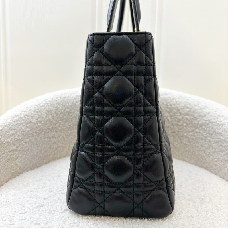 Dior Medium Lady Dior in Black Lambskin and GHW