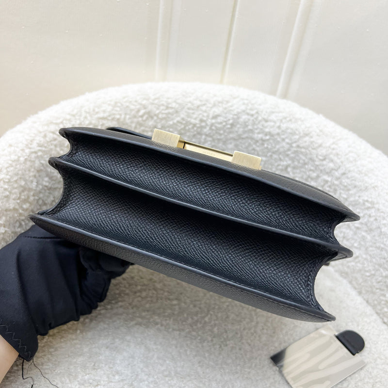 [Stamp K - July 2025] Hermes Constance 18 Mini (Mirror Version) in Noir Black Epsom Leather and Brushed GHW