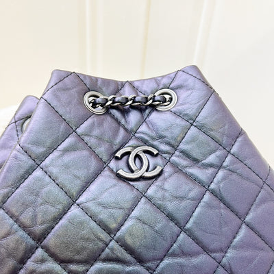 Chanel Gabrielle Small Backpack in 19S Iridescent Black Distressed Calfskin and 3-Tone HW