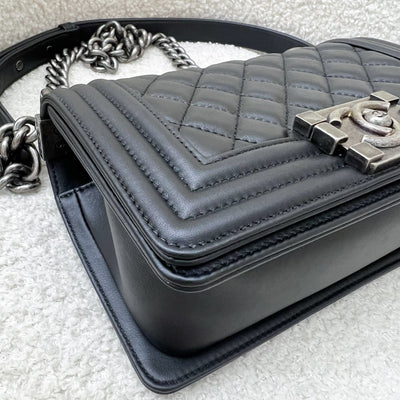 Chanel Small 20cm Boy Flap in Black Calfskin and RHW