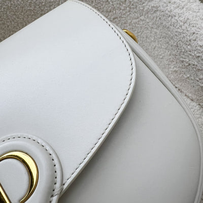 Dior Medium Bobby Flap Bag in White Calfskin and GHW