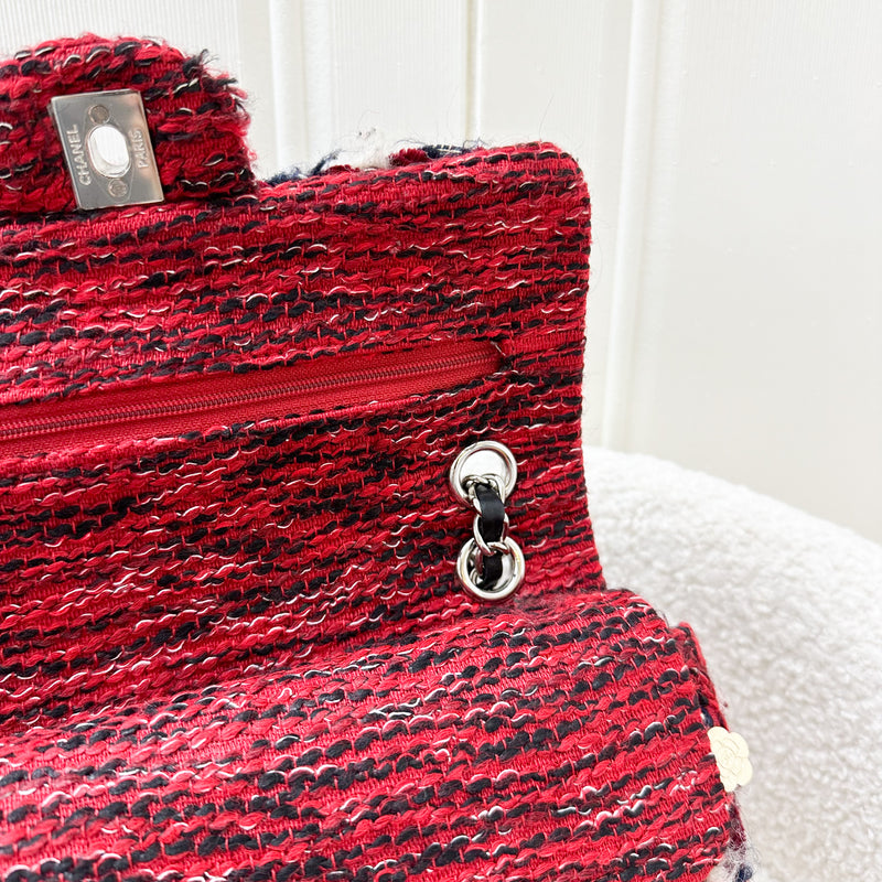 Chanel Small Classic Flap CF in Red Tweed and SHW