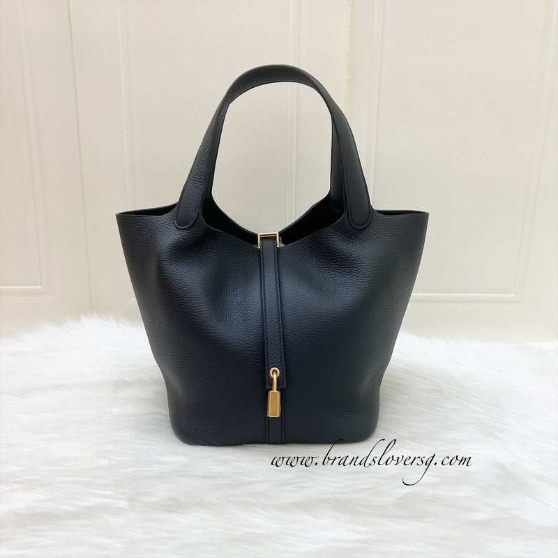 Hermes Picotin 22 in Noir Black Clemence Leather and GHW