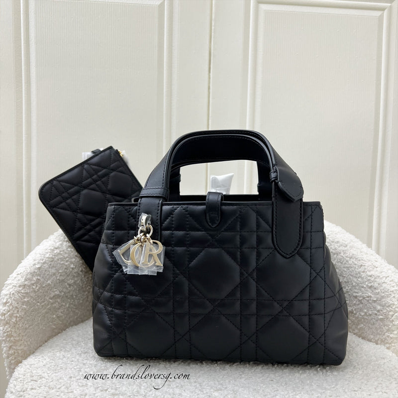 Dior Small Toujours Bag in Black Macrocannage Calfskin and LGHW