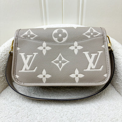 LV Diane PM in Tourterelle (Grey) / Creme Giant Monogram Empreinte Leather and GHW