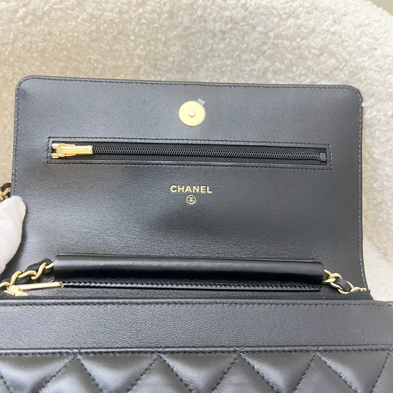 Chanel Classic Wallet on Chain WOC in Black Lambskin and GHW