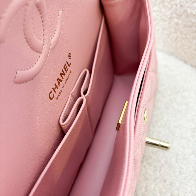 Chanel Small Classic Flap CF in 22C Sakura Pink Caviar LGHW
